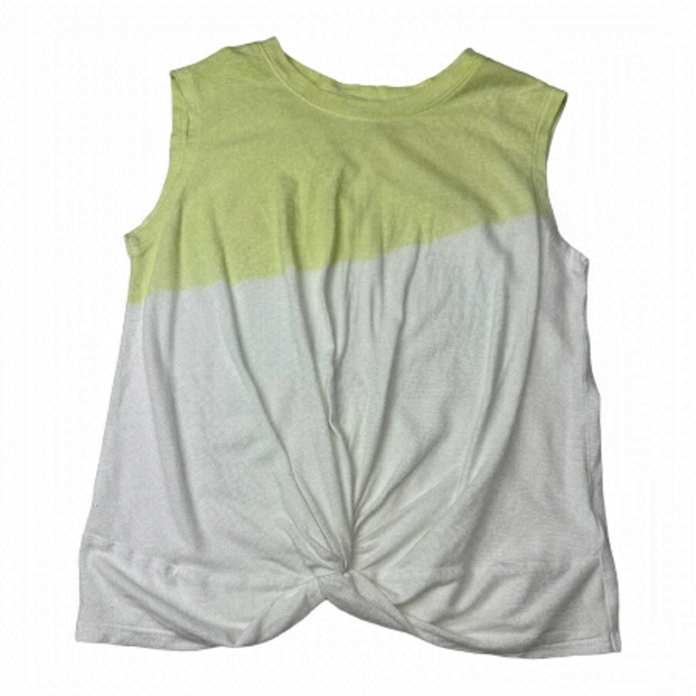Zella Yellow Ombra Front Twist Tank Top Size L